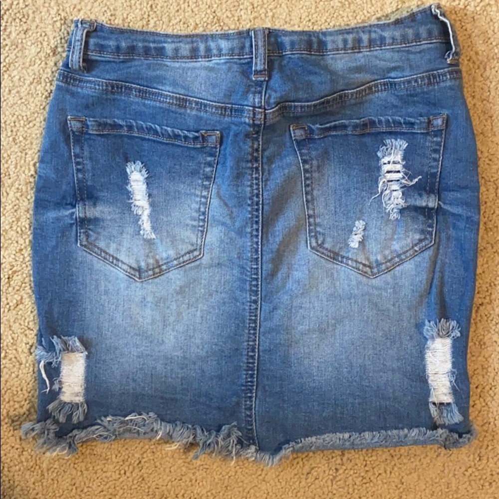 Blue jean mini skirt